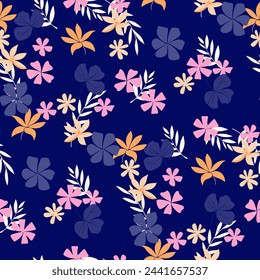 Cute feminine seamless watercolor pattern with little tiny wildflowers.