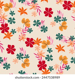 Cute feminine seamless watercolor pattern with little tiny wildflowers.