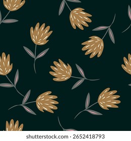 Cute feminine seamless watercolor pattern with little tiny wildflowers, hand drawn