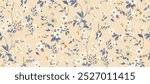 Cute feminine watercolor seamless pattern with wildflowers.hand drawn, not AI