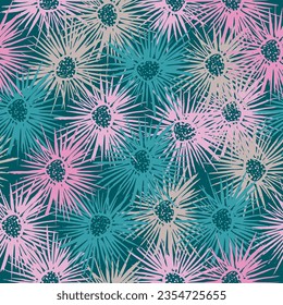 Cute feminine watercolor seamless pattern with wildflowers. Hand drawn unique print.
