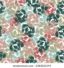 Cute feminine watercolor seamless pattern with wildflowers. Marble pattern with floral background. 