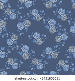 Cute feminine watercolor seamless pattern with wildflowers.hand drawn