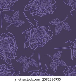 Cute feminine watercolor seamless pattern with wildflowers.hand drawn