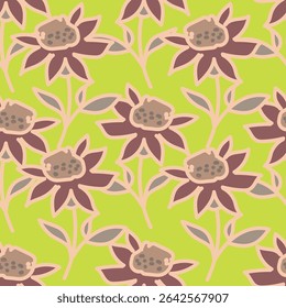 Bonito padrão sem emenda aquarela feminina com flores silvestres.mão desenhado,