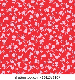 Cute feminine watercolor seamless pattern with wildflowers.hand drawn,