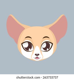 Cute fennec fox avatar with flat colors