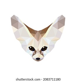 cute Fennec fox face simple polygon design