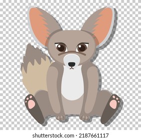 Pezón de fennec en ilustración de tipo caricatura plana
