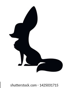 Cute fennec fox flat vector illustration cartoon animal design white background side view