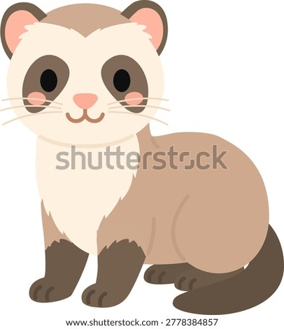 Cute Ferret Flat Design Illustration Foto d'archivio © 