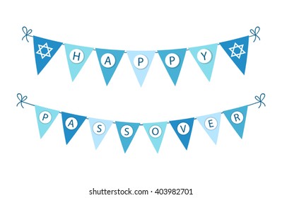 Cute festive bunting flags for Pesach (jewish holiday Passover) for your decoration