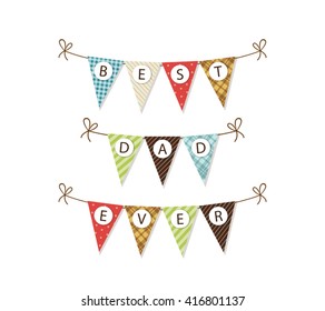 Cute festive Father's Day bunting flags for your decoration