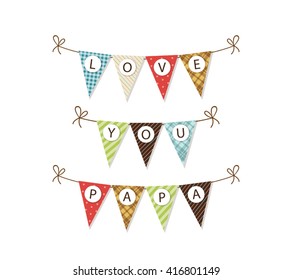 Cute festive Father's Day bunting flags for your decoration