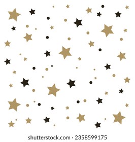 Cute festive gold falling stars vector background