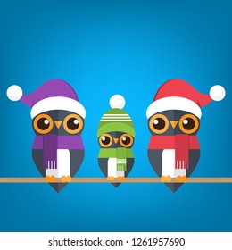 Cute festive owls
