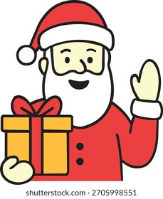 A cute and festive Santa Claus vector illustration, perfect for Christmas projects, holiday cards, gift packaging, seasonal banners, and winter decorations. This cheerful cartoon-style Santa artwork f