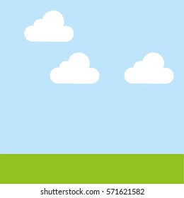cute field landscape icon vector illustration design