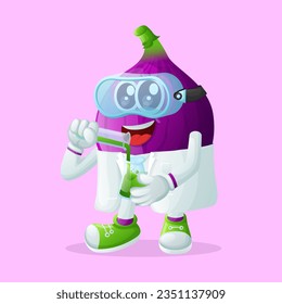 Cute fig character as scientists. Perfect for kids, merchandise and sticker, banner promotion or blog
