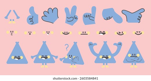 Cute figure character friends with various expressions