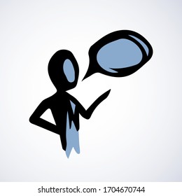 La persona habla. Icono de símbolo del vector