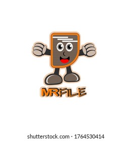 cute file with cartoon design, funny character expression, vector illustration.