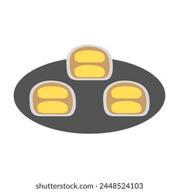 Lindo relleno mochi simple conjunto de iconos. Vector de estilo plano
