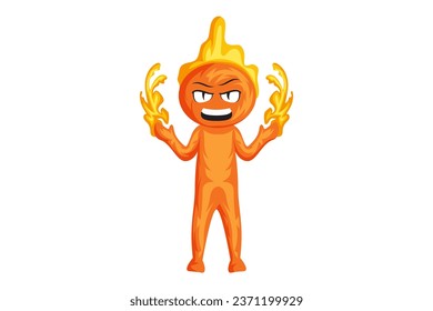 Cute Fire Character Design Illustration