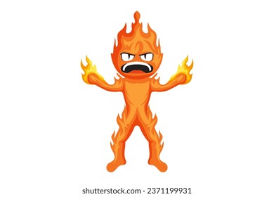 Cute Fire Character Design Illustration
