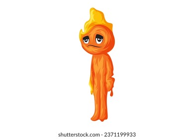 Cute Fire Character Design Illustration