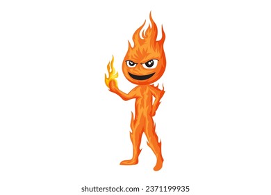 Cute Fire Character Design Illustration