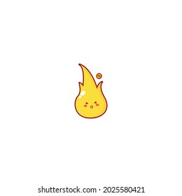 Cute fire character illustration smile happy mascot logo kids play toys template