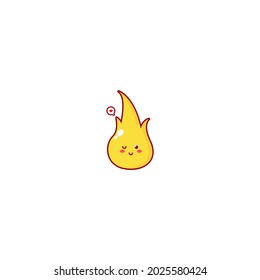 Cute fire character illustration smile happy mascot logo kids play toys template