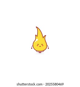 Cute fire character illustration smile happy mascot logo kids play toys template