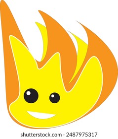 fuego lindo con la emoción, color amarillo y naranja