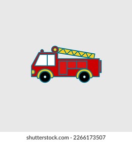 cute fire engine cartoon illustration for design