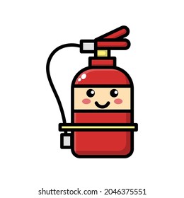 cute fire extinguisher icon illustration vector graphic