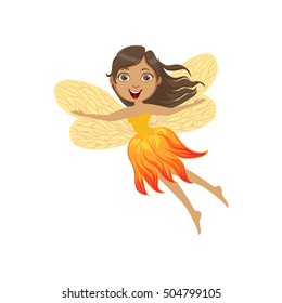 Cute Fire Fairy Girly Cartoon Character