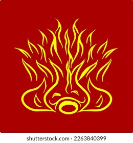 Cute fire fish mascot vector illustration
