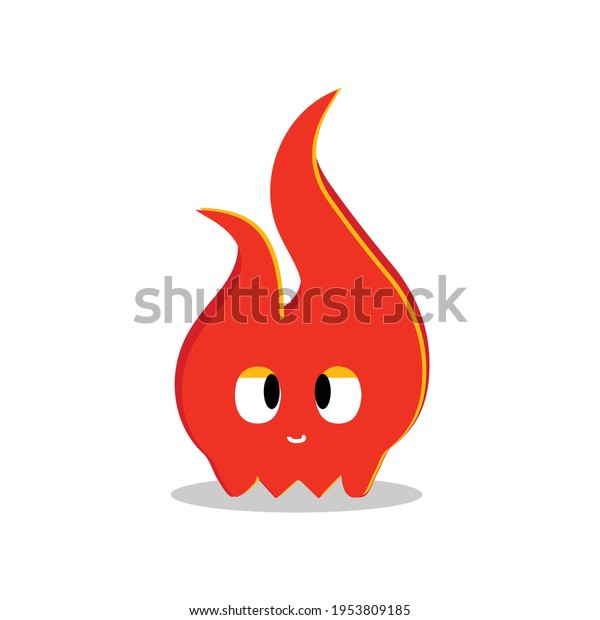 Cute Fire\
Look Tired Vector with White\
Background