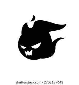 Diseño lindo del logotipo de la mascota del fuego