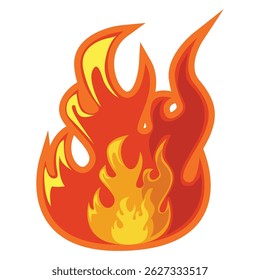 Cute Fire Shape Illustration Design
