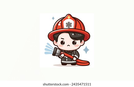 cute fireman character cartoon design perfect for any eps8