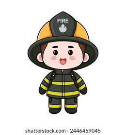 Cute fireman charming vector design