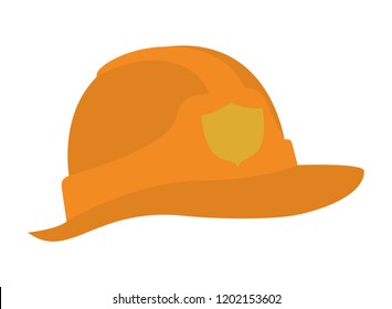 cute fireman helmet isolated icon