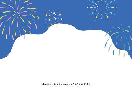 Material de ilustração de fundo de quadro de fogos de artifício bonito