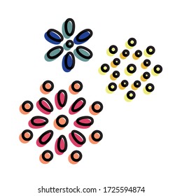 cute fireworks illustration vector icon