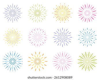 Cute fireworks vector illustration. Summer festival, summer, icon