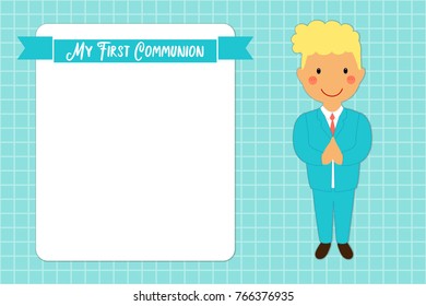 Cute First Communion card for boys