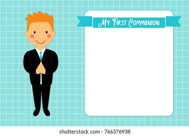 Cute First Communion card for boys